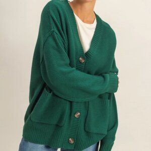 Button-Front Oversized Cardigan
